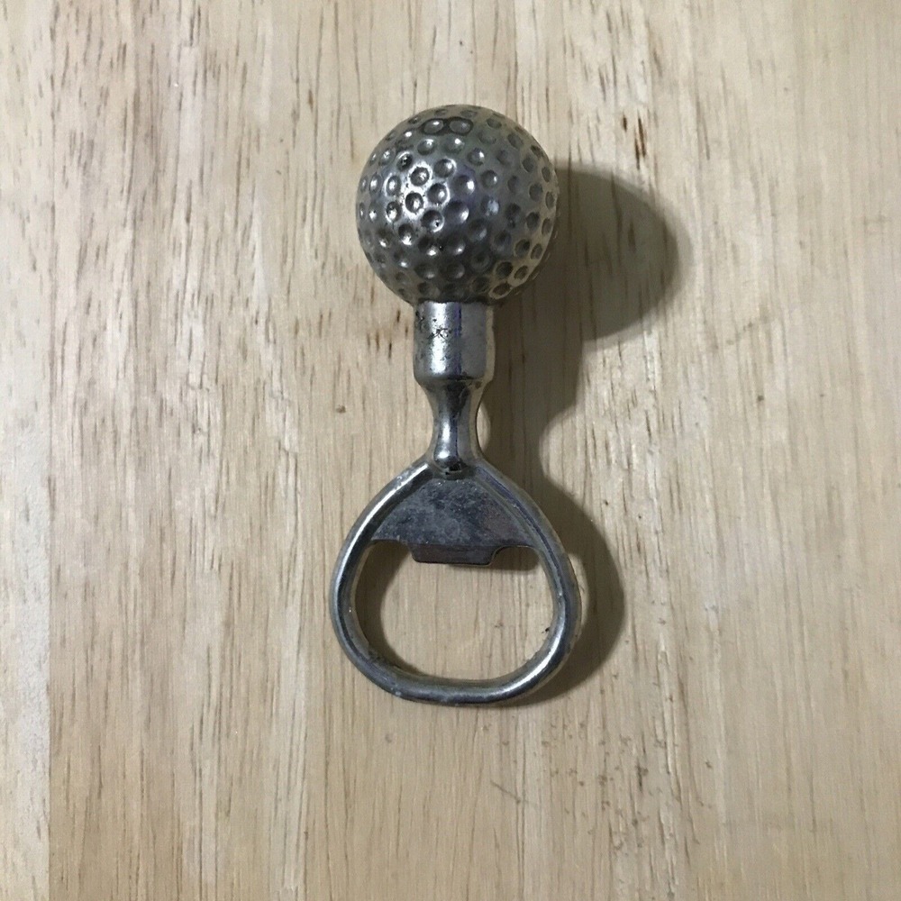 Vintage Golf Ball Bottle Opener Solid Stainless Steel Chrome Heavy Duty